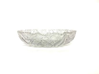 American Brilliant Cut Glass Round Dish  7.5' Diameter Minor Chip Less Than A Millimeter See Photo
