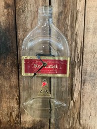 Johnny Walker Red Label Flattened Bottle Made Into A Clock 12' Tall