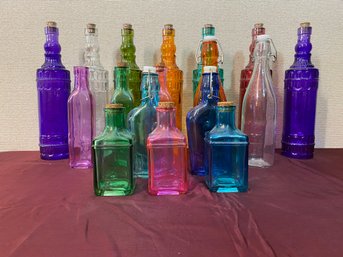 Glass Bottles In Various Colors An Sizes (17) Brand New
