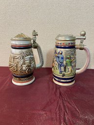 2 Avon Lidded Beer Mugs/ Steins