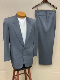 Men's Pal Zileri Suit 100 Wool Gray Made In Italy Jacket Italian Size 50 (US Size 40) Pants 35X30 Hand Sewn