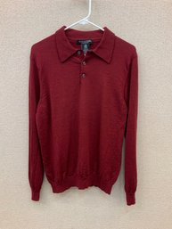 Men's Marco Fiori Collared SweaterMade In Italy 100 Extrafine Merino Wool Size M No Stains Rips
