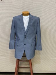 Men's The Design Collection Uomo For Harris & Frank Blazer 100 Cotton Gray Size 42R Hand Sewn Buttons