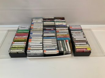 Mixed Artist Cassettes 105 Total With 2 Storage Cases