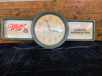 Miller Bar Sign Clock 30' Long 12' Wide 4' Deep