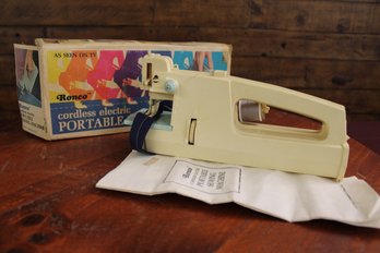 Ronco 1972 Cordless Electric Portable Sewing Machine Open In Box