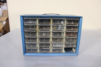 24 Drawer Organizer Full Of Fasteners, Nails And Screws