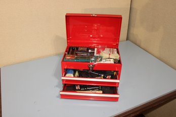 Handy Size Tool Box With A Set Of Sockets And Many Other Tools