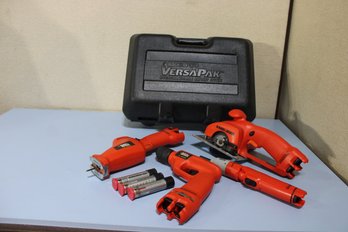 Black And Decker VersaPak Interchangeable Battery System Screwdriver, Radial Saw, Drill And Sawzall With Blow