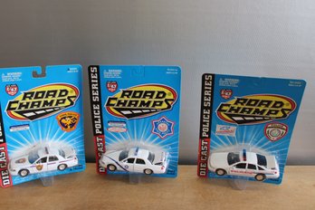Road Champs Die Cast Cars 1/43 Police Cars 3 Cars New In Box