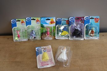Mini Disney Figures 8 Total New In Packages Dora, Nemo, Piglet, Eyore, Cinderella, Snow White, Ursula