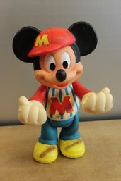 Vintage Mickey Mouse Posable Doll 12' Hard Plastic