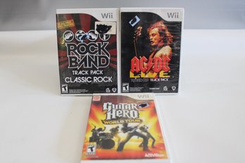 Wii Games Rock Band AC DC And Guitar Hero