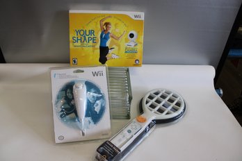 Wii Games Tennis Racket Nunchuck And Your Shape Motion Tracking Camera