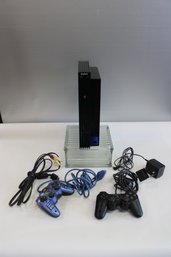 Sony PS 2 With 2 Power Cords Controller Sony Play Station And Microcon Dual Force 2 Pro