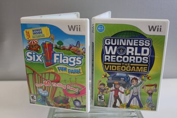 2 Wii Games Six Flags Fun Park Guiness Book Of World Records The Video Game