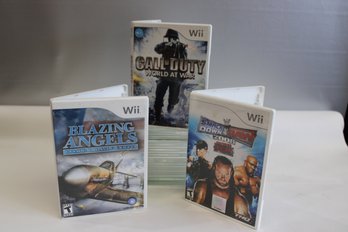 3 Wii Games Blazing Angels Squandrons Of WWII Call Of Duty World At War Smackdown Vs RAW 2008
