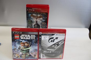 PS3 New In Package Star Wars 3 Gran Turismo 5 Prologue Batman Arkham Asylum (3 Games)