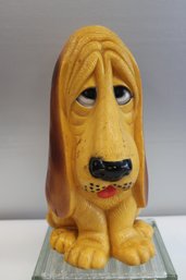Vintage 1971 Sad Bassett Hound Dog Plastic Bank 13' Tall