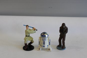 3 Star Wars Action Figures Chebacca R2D2 And Obi Wan Kenobi All 4' Tall