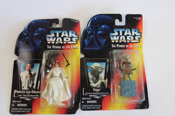 Star Wars The Power Of The Force Yoda And Princess Leia Organa New In Packages