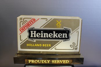 Heineken Holland Beer Proudly Serces Lighted Sign Tested And Works 7' X 10' X 3'