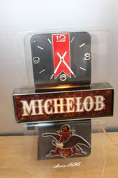 Michelob Since 1897 String Pull Light And Clock Tested And Works 18' X 11 1/2' X 3 1/2'