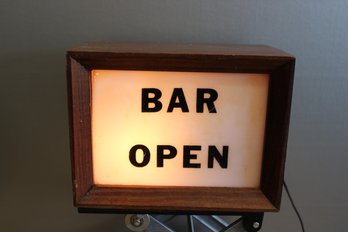 Lighted Sign Bar Is Open Tested And Works 6 1/2' Tall X 8 1/2' X 4 12'