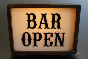 Lighted Sign Bar Is Open Tested And Works 5 1/2' X 7' X 5'