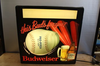 Budwesier This Bud's For You! Lighted Bar Sign With Pull String Tested And Works 18' X 18' X 4 1/2'