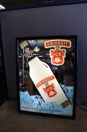 Smirnoff Ice Lighted Mirror Bar Sign Tested And Works 25 1/2' X 19 1/2' X 4 12'