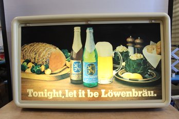 Lowenbrau Lighted Sign 1983 Tested And Works 18' X 30' X 7 1/2'