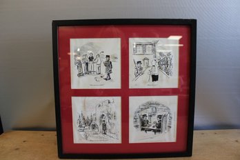 Beefeater Gin Matted And Framed Comics 15' X 15'