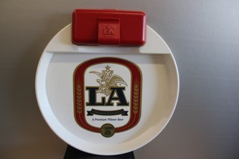 LA From Anheuser-Busch Platic Tray With Money Compartment 14' Diameter