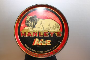 Hanley's Peerless Ale Metal Tray 12' Diameter