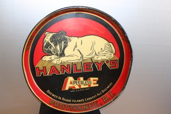 Hanley's Peerless Ale Metal Tray 12' Diameter