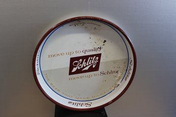 Schlitz Metal Tray 13 1/2' Diameter