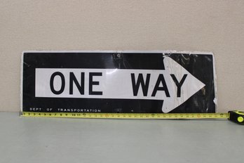 Sign One Way Aluminum Dept Of Transportation Double Sided Sign 36' X 12'