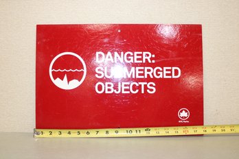 Sign Danger Submerged Objects NYC Parks Fiberglass Sign 18' X 12'