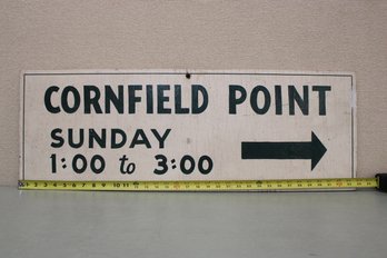 Sign Cornfield Point Sunday 1:00 To 3:00 Painted Wood Sign 34' X 12'