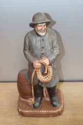 Ceramic Fisherman Made By D.A. Morse In 1986 18' X 6' X 8'