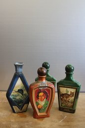 Jim Beam Decanters (4) 11' X 4 1/2'