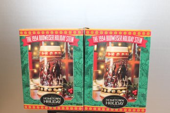 1994 Budweiser Holiday Steins Opened Boxes New (2)