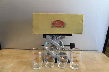 Set Of Four Beer Glasses 'Hi, Neighbor Have A Gansett' With Box