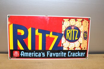 Ande Rooney's Ritz Porcelain Enameled Advertising Sign7' X 13'