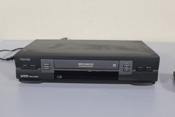 Toshiba W-603 Video Cassette Recorder Auto Clock Set With Manual And Remote Tested Works