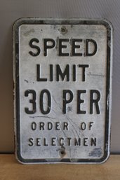 Very Heavy Gauge Original Speed Limit Sign From The 1940s Or 1950s 18' X 12'