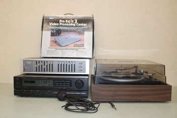Vintage Music Lot 5 Pieces Optimus Stereo, Collaro Record Player, Pioneer Equalizer, Sima Pro Ed/ It 3 Video P
