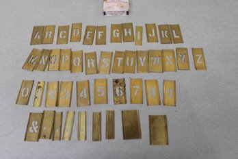 Stencil Set Lockedge, Adjustable, Brass Alphabet And Figures 0-9 Meausres 1 In
