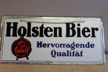 Holsten Bier Glass Sign 6 1/2' X 13 1/2'